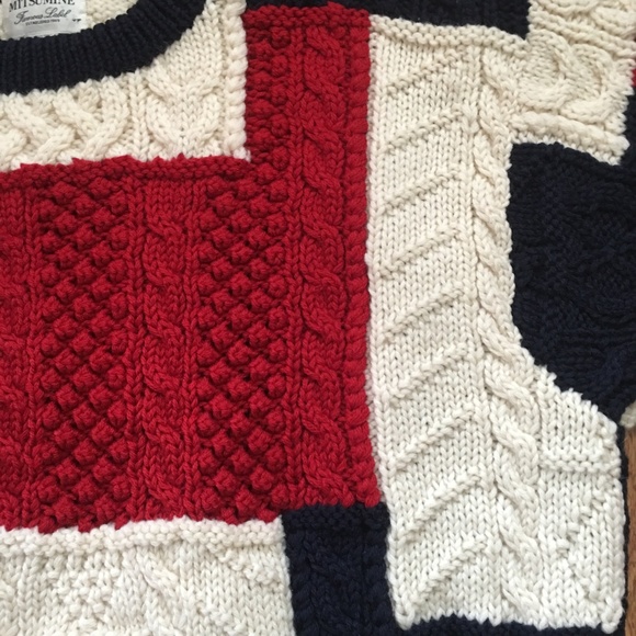 Vintage Patchwork Boro 100% pure wool knit sweater - Picture 7 of 8